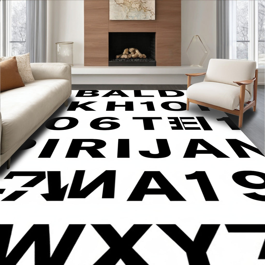 Modern Bold Typographic Collage Rug