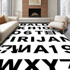 Modern Bold Typographic Collage Rug