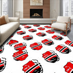 Bold Red Black White Backpack Repeat Rug