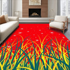 Crimson Field Starry Night Grass Rug