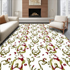 Warm Red Olive Organic Swirl Rug
