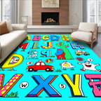 Playful Alphabet Characters Colorful Collection Rug
