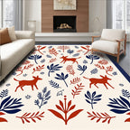 Rustic Woodland Creature Botanical Rug