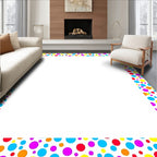 Rainbow Polka Dot Confetti Border Rug