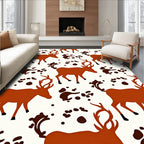 Rustic Orange Deer Splatter Rug