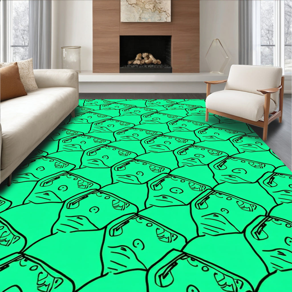 Abstract Facial Expression Repeat Rug