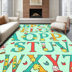 Whimsical Flower Alphabet Collection Rug