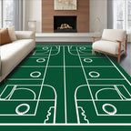 Emerald Green Abstract Labyrinth Layout Rug