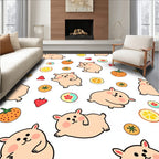 Cute Hamsters and Sweet Fruit Medley Rug