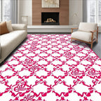 Crimson Butterfly Lattice Harmony Rug