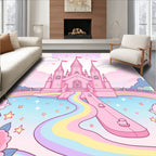 Dreamy Pink Castle Rainbow Pathway Rug