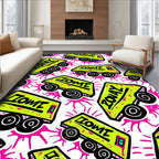 Neon Green Graffiti Vans Pink Splatter Rug
