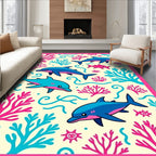 Coral Reef Dolphins Ocean Journey Rug