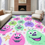 Playful Monster Pals Colorful Star Rug