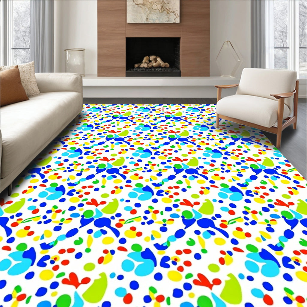 Fun Splatter Paint Colorful Dots Rug