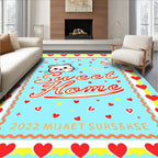 Cute White Mouse Hearts Sweet Home Rug