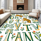 Orange Tiger Alphabet Botanical Accents Rug