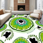 Lively Green Sliced Fruit Medallion Rug