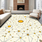 Yellow Sunburst Connection Network Rug