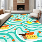 Playful Yellow Duck Waves Rug