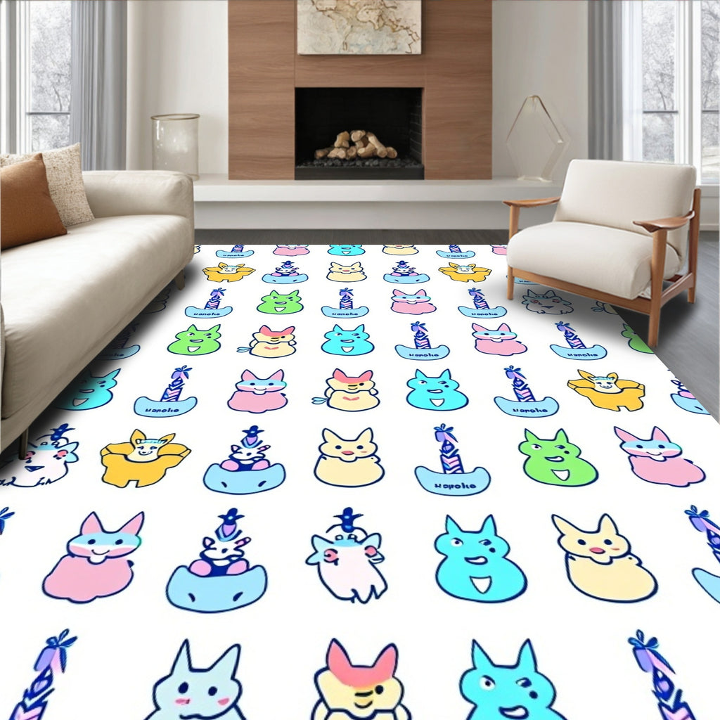 Pastel Bunny Candle Collection Rug