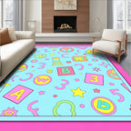 Whimsical Alphabet Numbers Playful Colors Rug