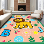 Cute ABC Lion and Jungle Sprigs Rug