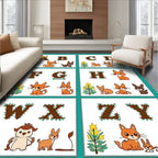 Whimsical Woodland Alphabet Animals Rug
