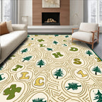 Woodland Nature Letters Whimsical Repeat Rug