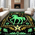 Emerald Horse Celestial Frame Rug