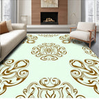 Brown Abstract Medallion Swirl Rug