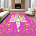 Ornate Ballet Castle With Pink Background Rug
