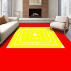 Vibrant Geometric Squares and Circles Rug