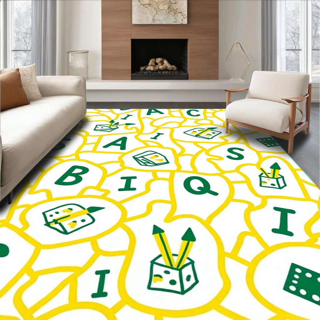 Alphabet Dice Collage Rug