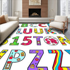 Colorful Alphabet Collage Fun Rug