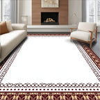 Deep Crimson Intricate Ornate Border Rug
