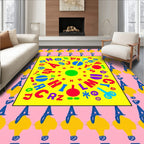 Vibrant Alphabet Circus Border Rug