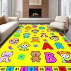 Yellow Alphabet Critters Children's Rug