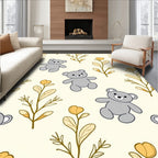 Gray Bears and Yellow Flowers Rug