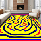 Bold Yellow Abstract Pathway Rug
