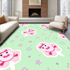Cute Pink Cotton Candy Stars Rug