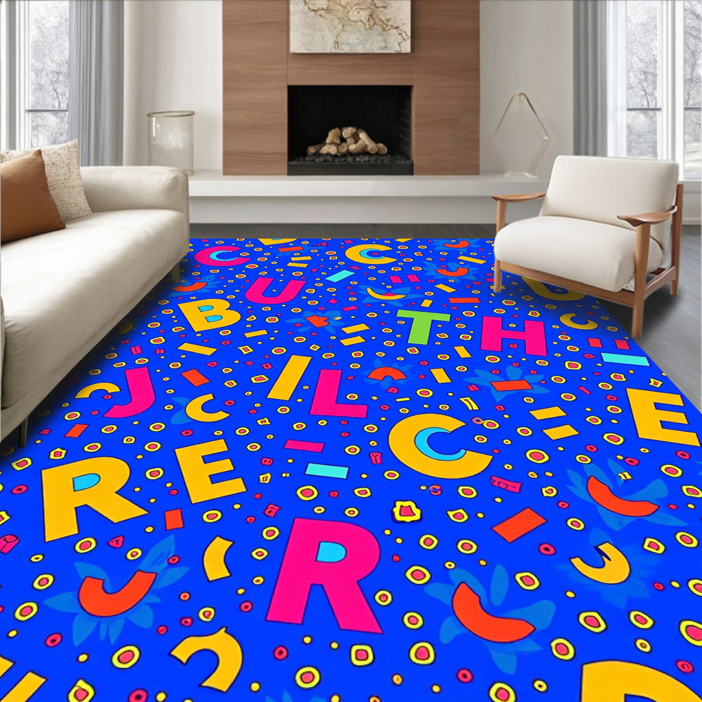 Bright Alphabet Garden Scatter Rug