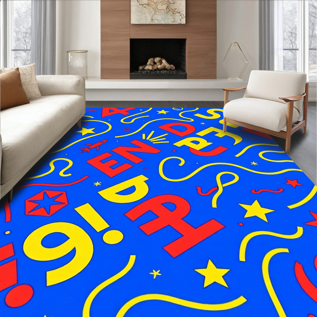 Bold Red Yellow Alphabet Play Rug