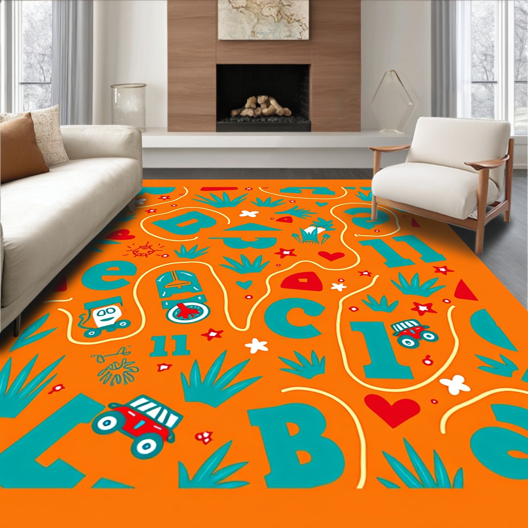 Whimsical Alphabetical Children's Play Rug