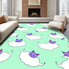 Cute Purple Cat Cloud Figures Rug