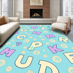 Pastel Alphabet Scatter Floral Rug