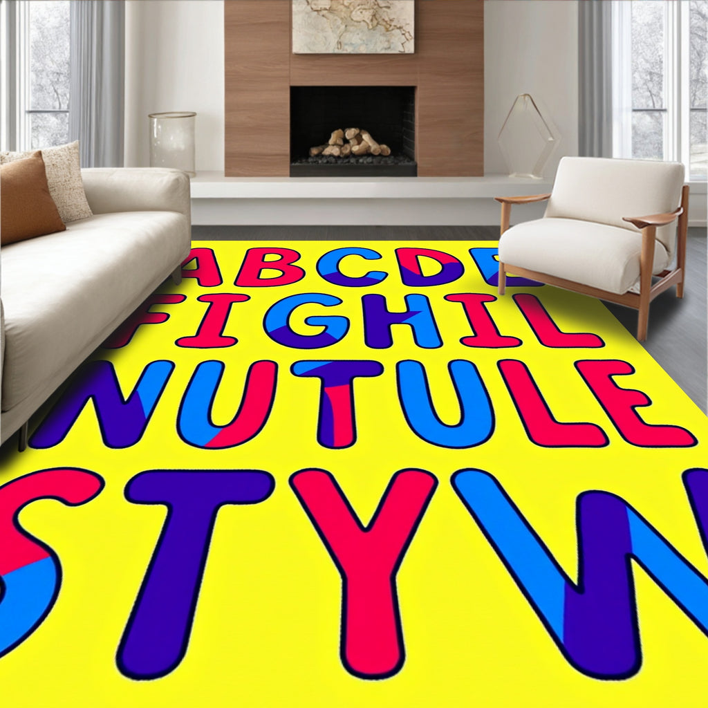 Bold Primary Alphabet Blocks Rug