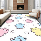 Cute Pastel Kawaii Kitty Cats Scattered Rug