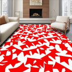 Festive Red Bunting Garland Rug