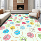 Playful Alphabet And Numbers Circles Rug